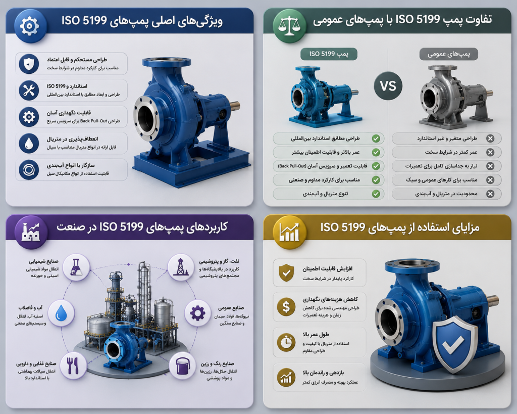 ویژگی‌های اصلی پمپ‌های سانتریفیوژ مطابق استاندارد ISO 5199
